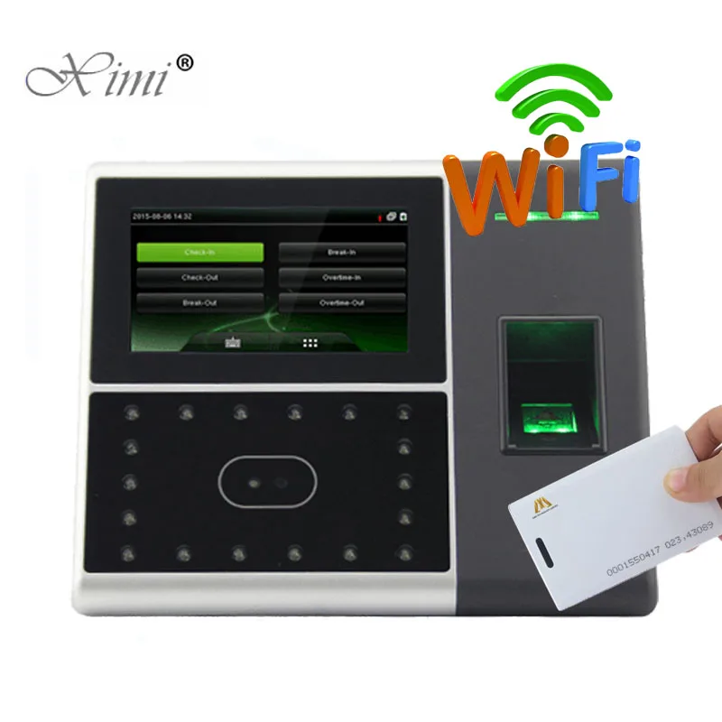 WIFI TCP/IP Биометрические лица и отпечатков пальцев посещаемость времени с 125 кГц RFID