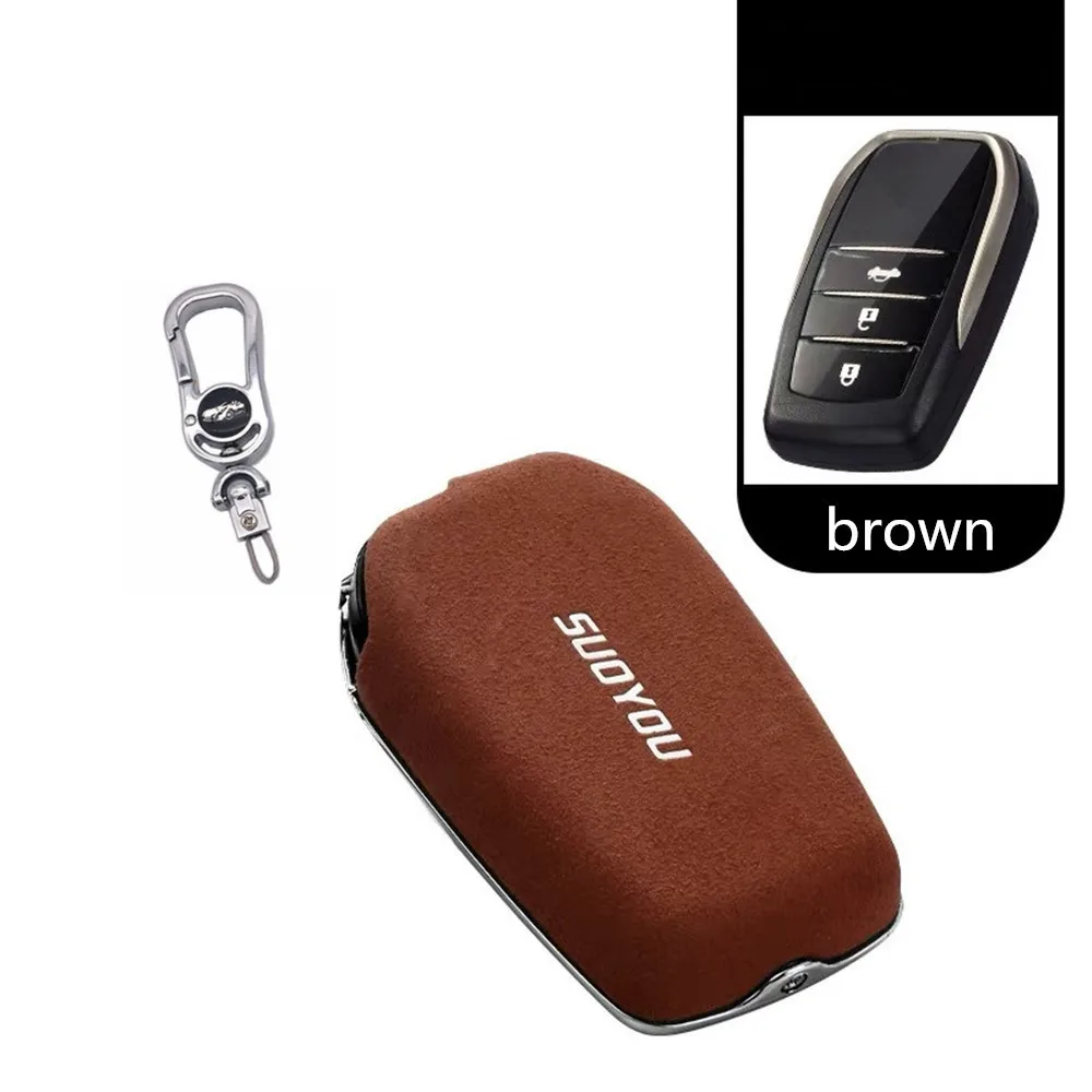 

Key Case Cover for Toyota Key Fob Cover Camry Highlander Prado Crown Land Cruiser Prius Vitz Smart Key