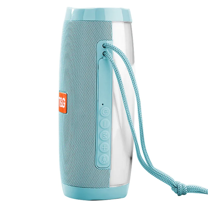 LightBlue TG157 портативный цилиндрический Красочный Светодиодный светильник fm-радио стерео Bluetooth беспроводной динамик мини микро USB Bluetooth 4,2 динамик - Color: LightBlue