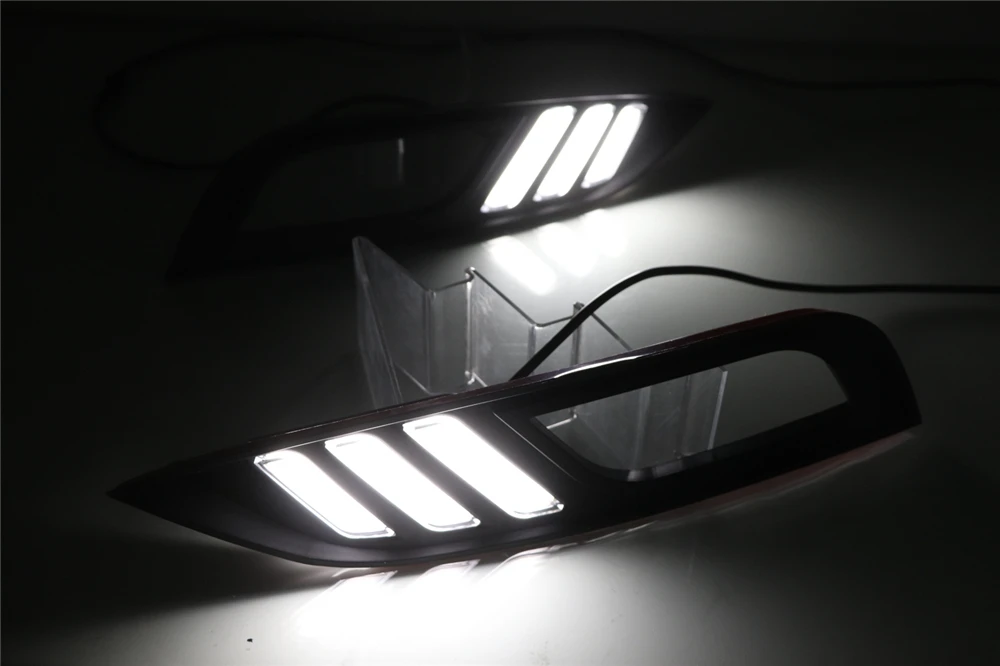 Светодиодные дневные ходовые огни CSGJMY DRL противотуманные фары с желтым