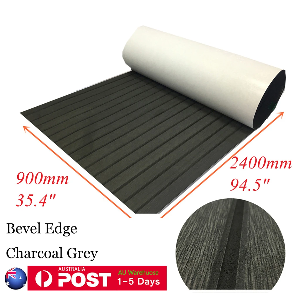 

EVA Boat Teak Decking Sheet Marine Flooring Carpet With Bevel Charcoal Grey Mat Pad 90x240cm/35.4"94.5" Yacht Boats Accessories