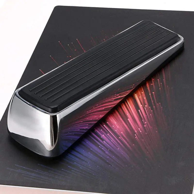 Hub Door Stopper with Rubber Treads (4 Wedges Satin Nickel Finish) Premium Quality. Heavy. Non-Slip. Non-Rusting. H | Обустройство
