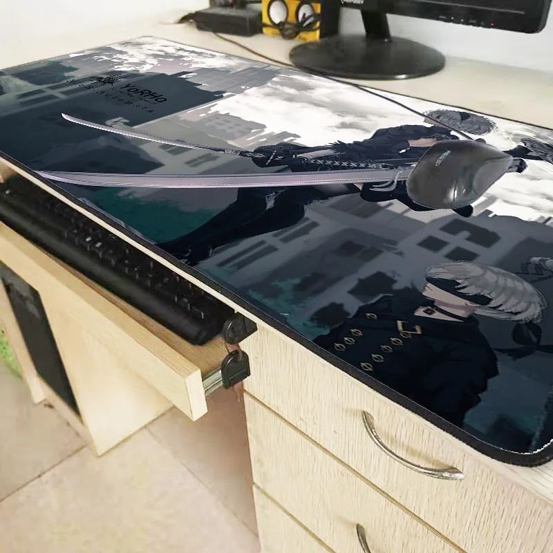 Mairuige, 90X40 см, NieR Automata jorha, фиксирующий край, коврик для мыши, геймерский игровой коврик, большой игровой коврик для мыши, геймерский мультяшный коврик для мыши