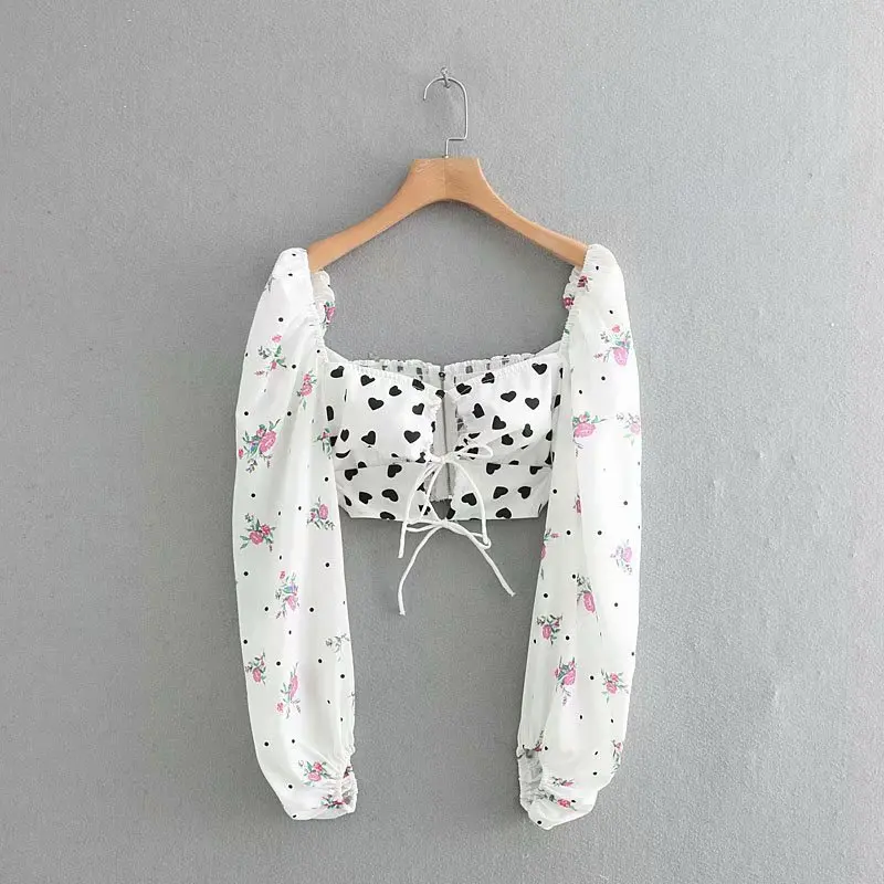 Heydress Женская Сексуальная короткая блуза с квадратным воротником винтажный