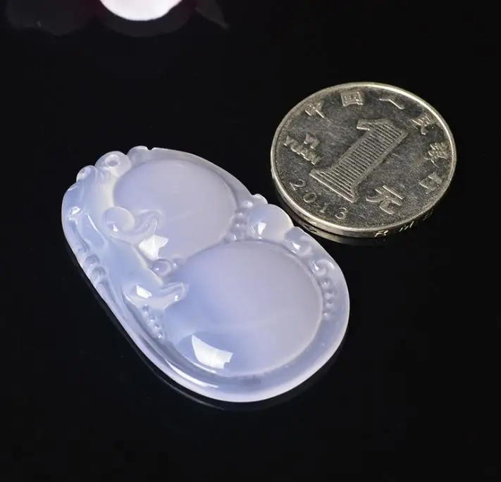 Натуральный фиолетовый халцедон новый изготовленный Тыква Fu Lucky денежный кулон