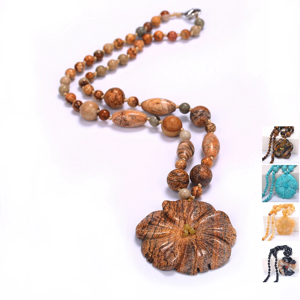 2018 натуральный кристалл рейки колонна из розового камня ожерелья для женщин