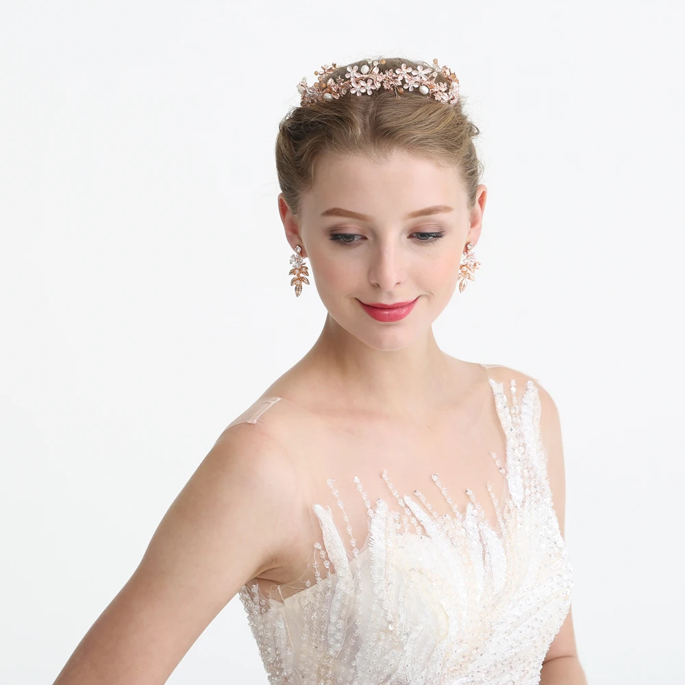 Женская свадебная повязка на голову с цветочным рисунком аксессуары для невесты
