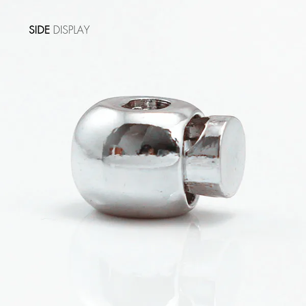 10pcs Silver Tone Spring Stopper Toggle Clasp Single hole Cord Locks Drawstring Stops Button Sewing Crafts | Дом и сад
