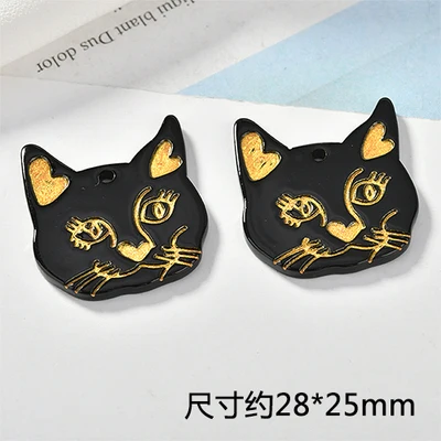 1 Newest 30pcs/Lot Kawaii Animal Cat Head Shape Resin Acid Acrylic Charms DIy jwelry Findings Round Smiling Face Butotn stickers - Окраска металла: 1