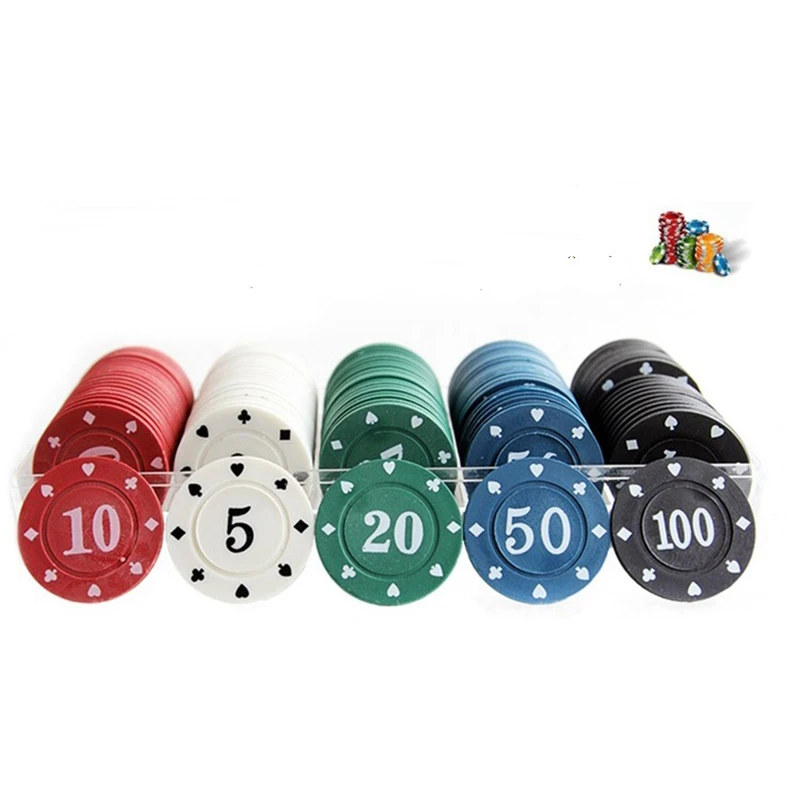 New Hot Promotional Texas mahjong chips ABS material 100 special suit fitted 5/10/20/50/100 casino coins qenueson | Спорт и