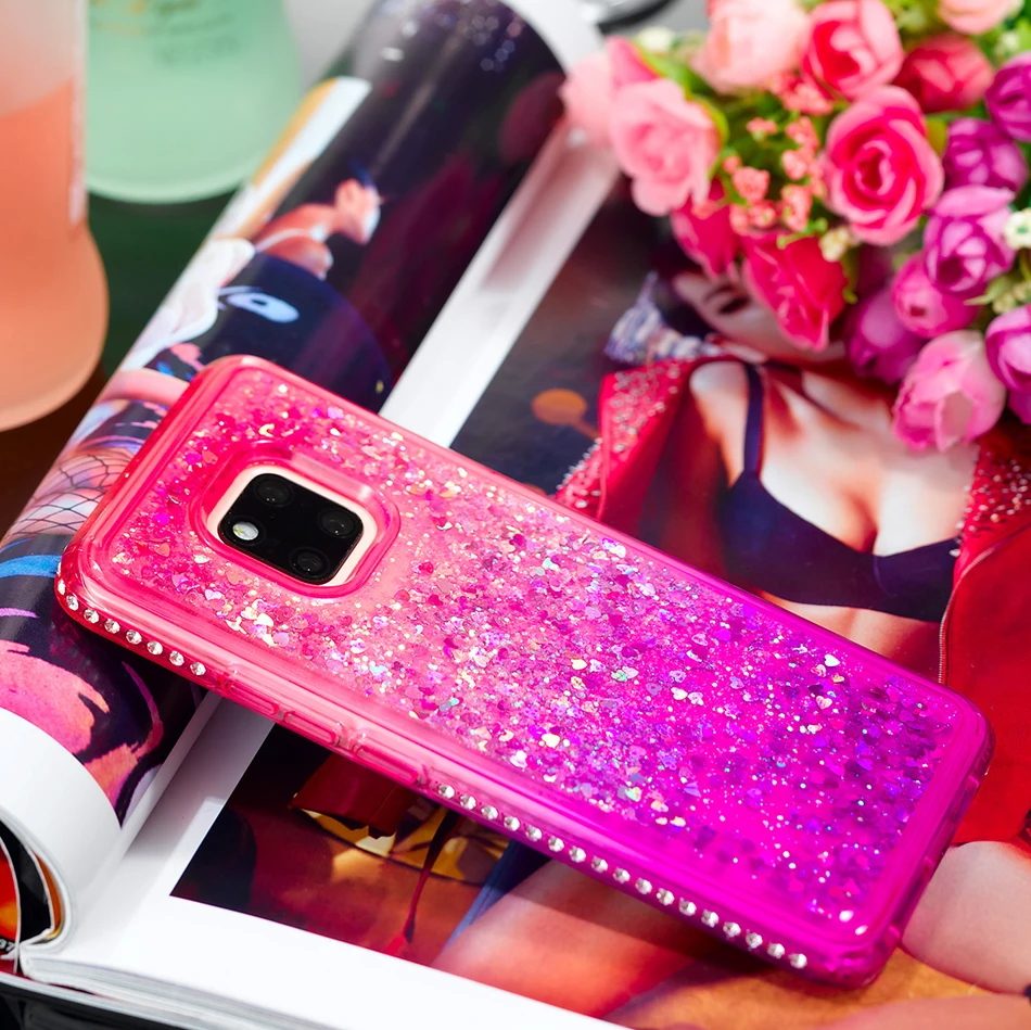 Y6 2018 Алмазный блестящий чехол для телефона Huawei P20 Lite Nova 3e градиент жидкий зыбучий