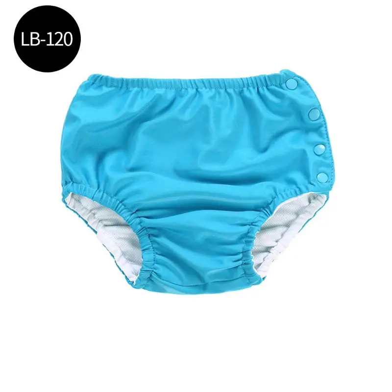 Light Blue-120 Детское водонепроницаемое нижнее белье, Мягкий купальный подгузник, трусики, шорты с эластичной резинкой на талии, трусы для малышей - Цвет: Light Blue-120