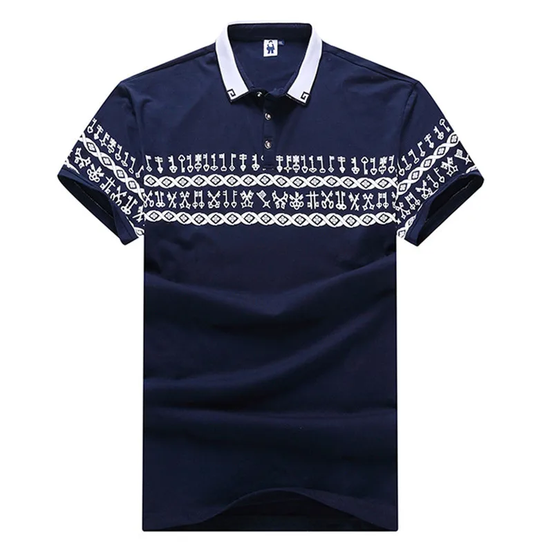 Blue Мужские рубашки поло с коротким рукавом Camisa Masculina, Модные свободные рубашки поло, повседневные стильные мужские топы 6XL 7XL - Цвет: Blue