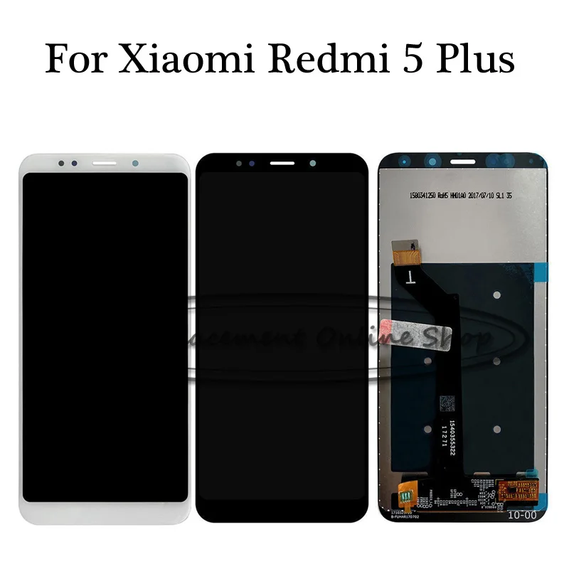 Черный/белый Новый ЖК дисплей для Xiaomi Redmi 5 Plus / Note Global + дигитайзер сенсорного