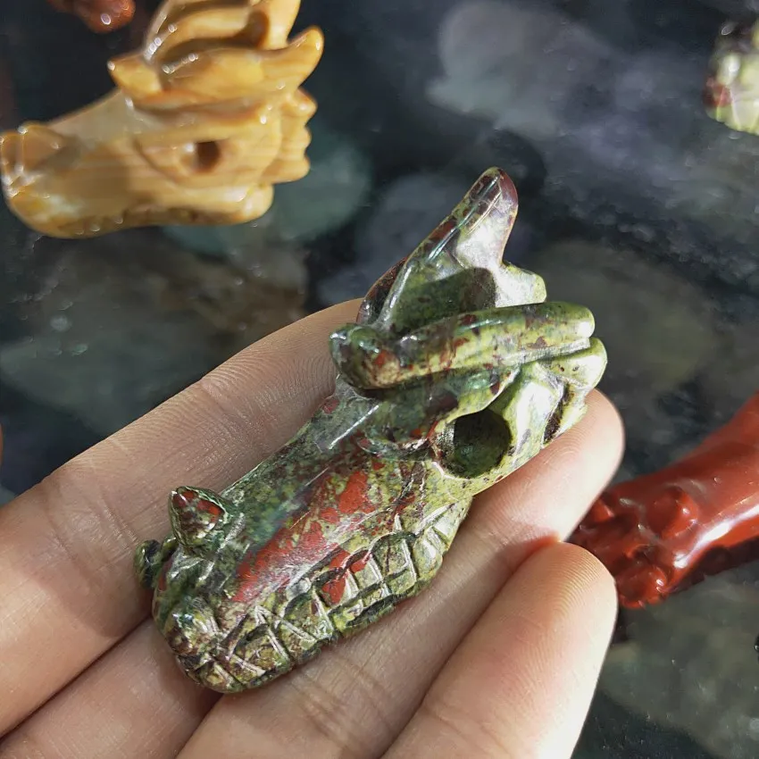 2 дюймовый кварцевый череп натуральный кристалл дракон Череп камень и голова