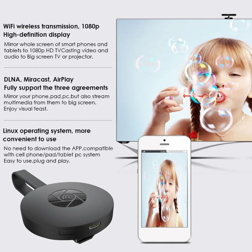 MiraScreen G2 беспроводной AIR Play 2 4G Wifi Дисплей hdmi ключ Miracast HD ТВ-дисплей тв-флешка
