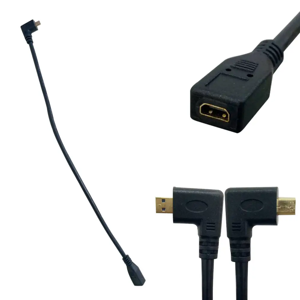 Danspeed HDMI 90 градусов левый/правый угол микро штекер Микро Женский позолоченый