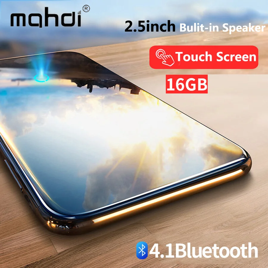 Bluetooth MP3 плеер 2 4 дюймов сенсорный экран Встроенный динамик с fm радио/запись