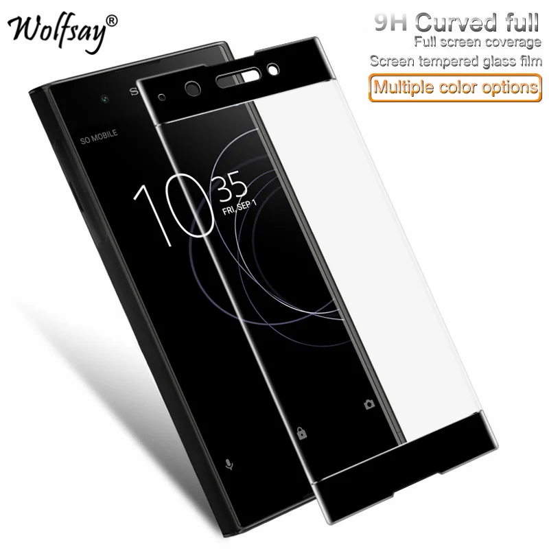 Закаленное стекло Wolfsay 2.5D 9H с полным покрытием для Sony Xperia XA1 Plus Защита экрана