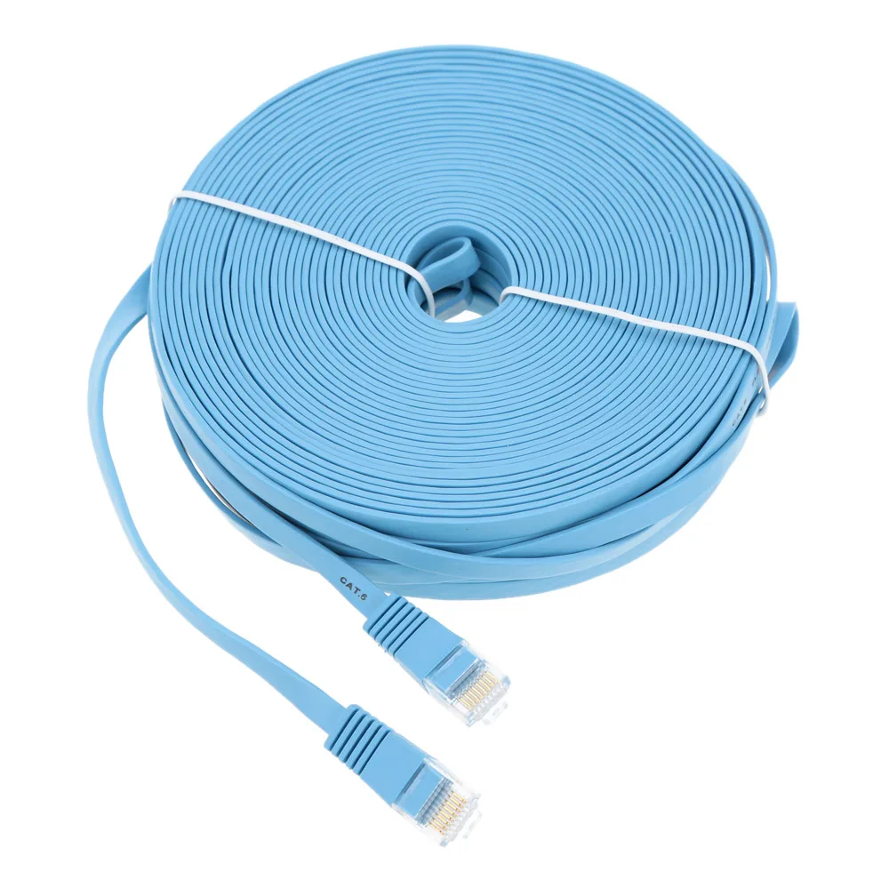 Высококачественный синий высокоскоростной плоский кабель Cat6 Ethernet Noolde
