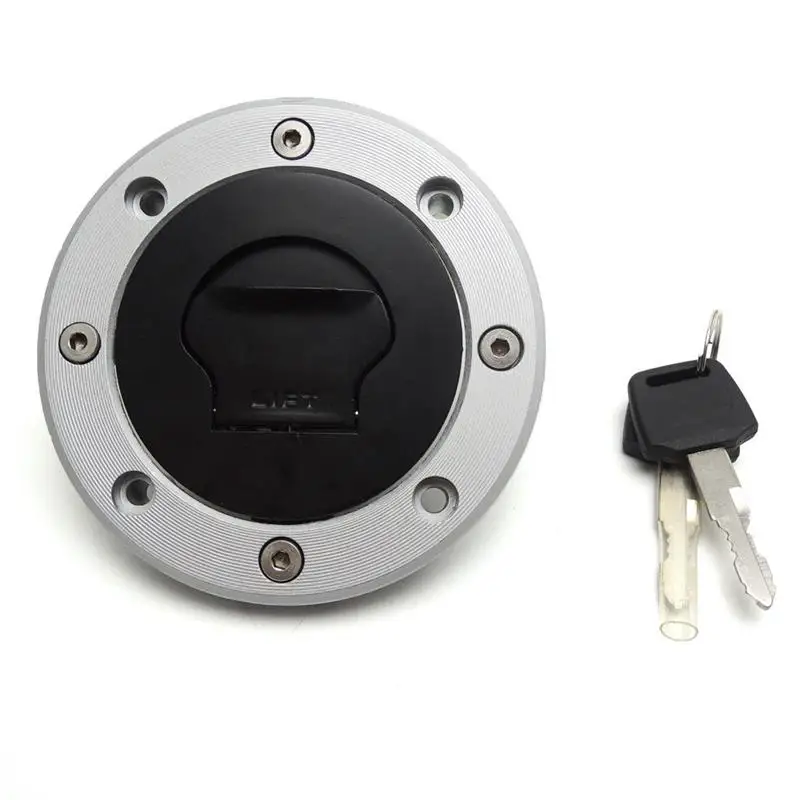 Silver Крышка топливного бака мотоцикла с ключом для Suzuki HAYABUSA GSX1300r 1999-2007 - Цвет: Silver