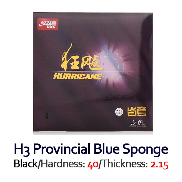 Black H40 T2.15 DHS синий губка Provincial Hurricane 3 настольный теннис резиновый пинг понг Прыщи с губкой Tenis De Mesa - Цвет: Black H40 T2.15