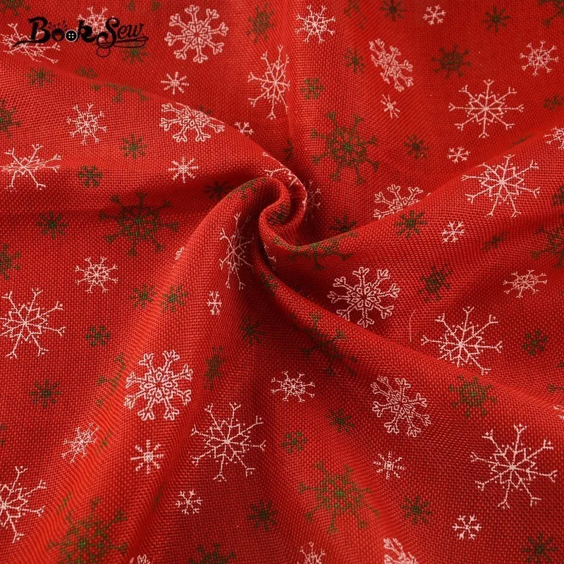 Имитация льняной ткани 150 Рождественская Снежинка Красная рождественская сумка