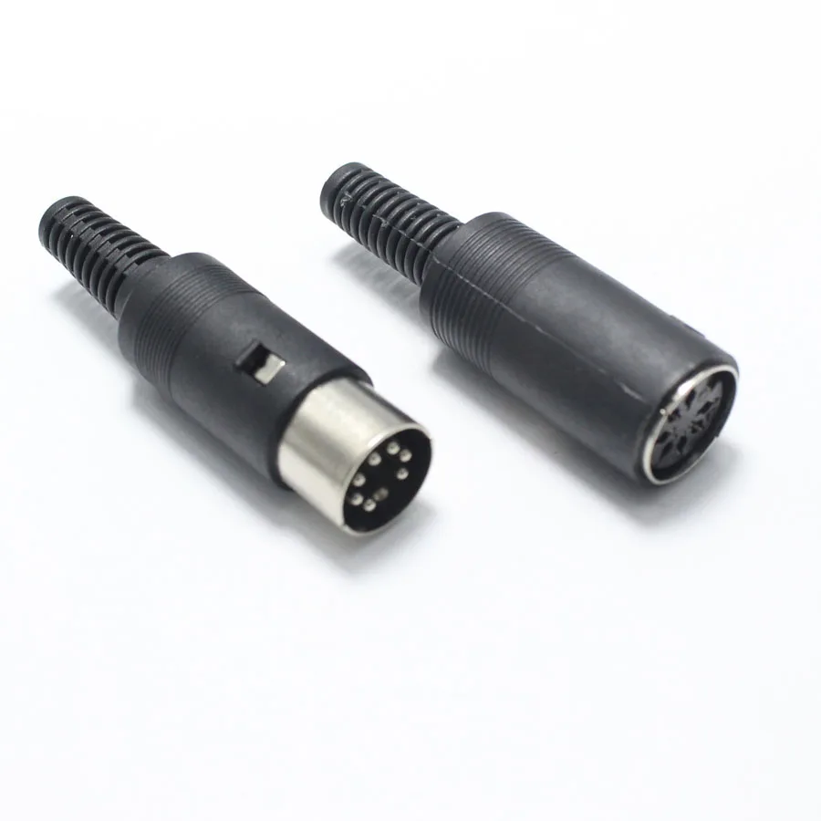 1 комплект 7Pin гнездовой DIN jack + штекер с пластиковой ручкой коннектор адаптер |