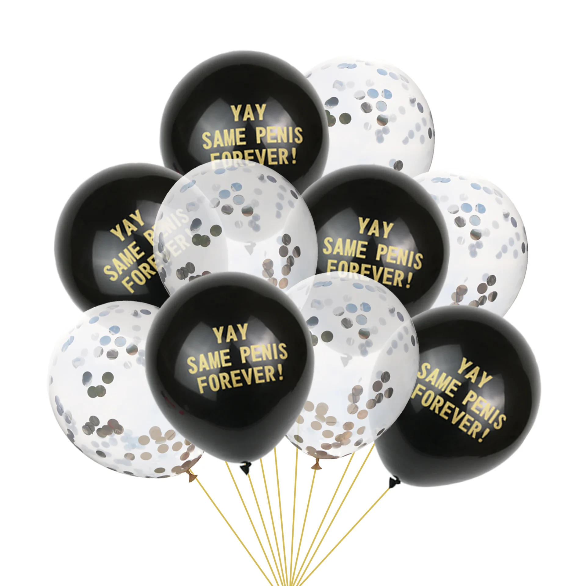 Silver Gold 10pcs 10 шт YAY же пенис навсегда воздушные шары девичник вечерние украшения курица вечерние украшения Команда Невесты быть Balon курица ночь аксессуар, Q - Цвет: Silver Gold 10pcs