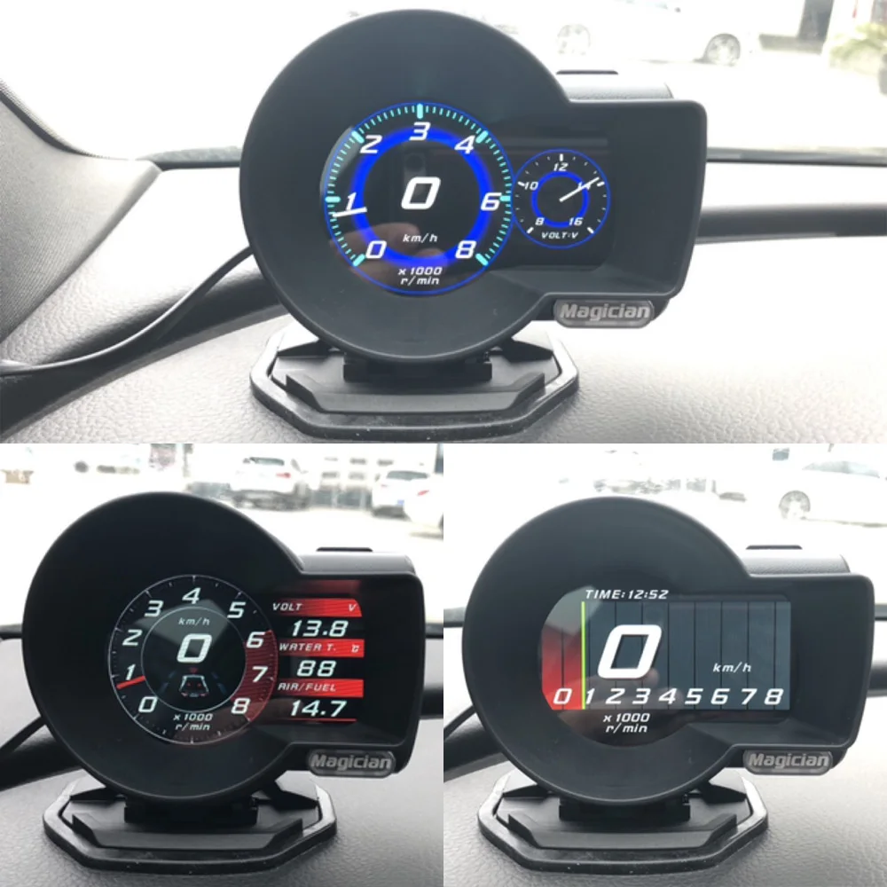 Magician OBD дисплей Автомобильный цифровой датчик напряжения измеритель скорости температура воды сигнализация авто диагностический инструмент автомобильные аксессуары