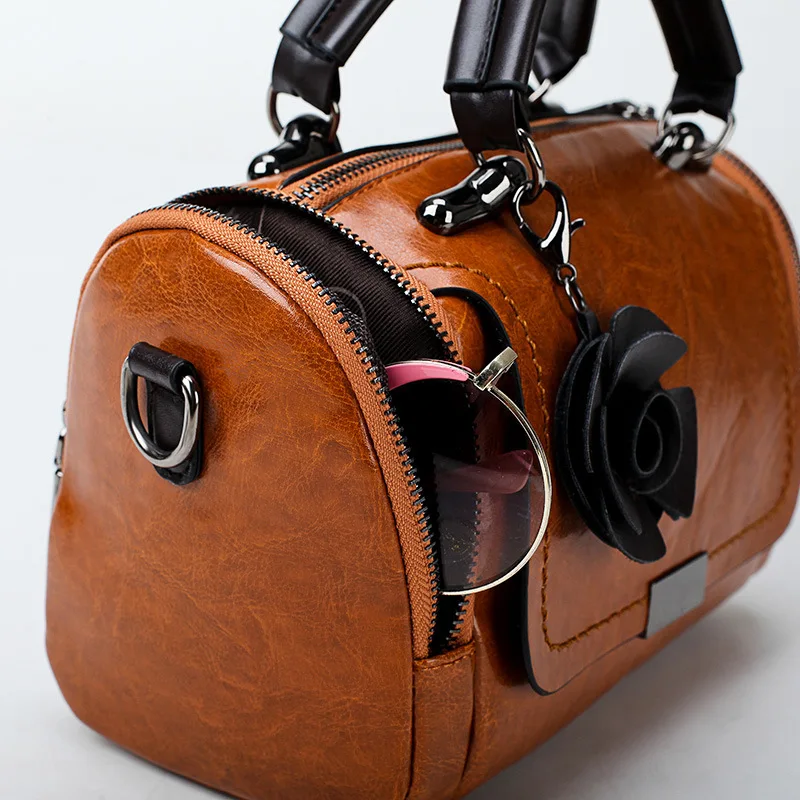 2019 New Flowers Pendant Handbag Women's Fashion Boston Bags PU Shoulder Bag Ladies Luxury Crossbody Vintage Messenger | Багаж и сумки
