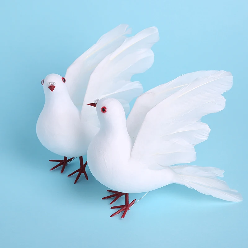 Искусственный Декоративный голубь 26 см пенопластовое перо белая птица для дома