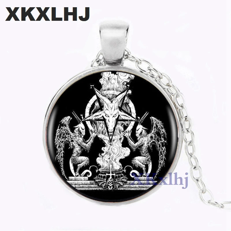 

XKXLHJ 1 шт. Baphomet Pentagrama логотип кулон ожерелье Лидер продаж черное винтажное ожерелье ручной работы женские ювелирные изделия