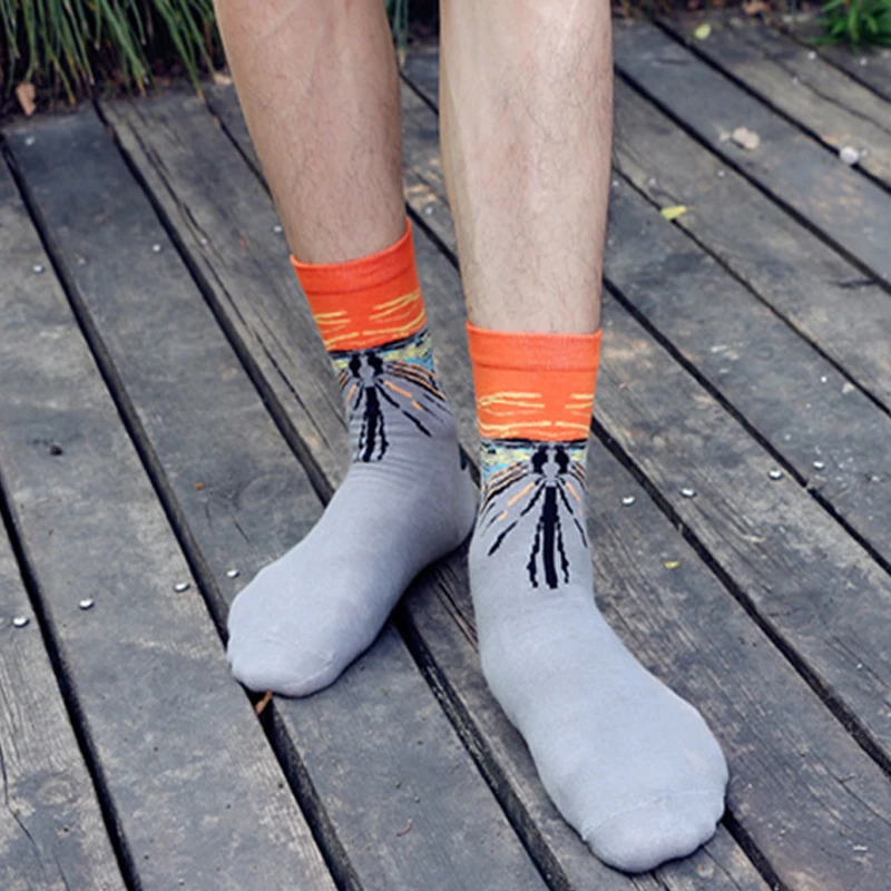 Для мужчин и женщин 3D Ретро Ван Гог Картина маслом художественные Носки