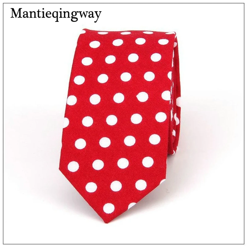 Mantieqingway 6 см хлопковый галстук в горошек для мужчин свадьбы деловые галстуки