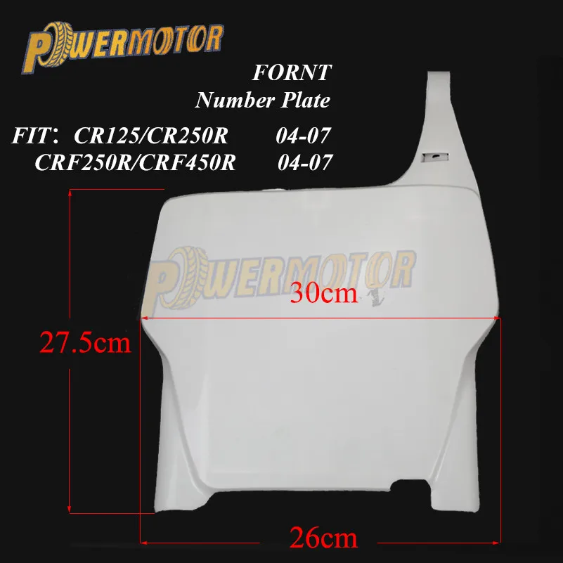 PowerMotor-передние номерные таблички именные пластины для CR125R CR250R CRF250R CRF450R 04-07
