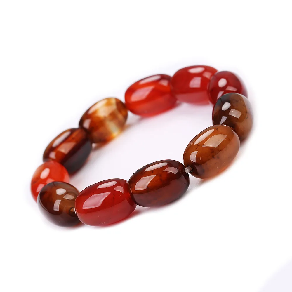 Мужской браслет с натуральным красным агатом из Dendy Bucket Beads Натяжной Tiff Трендовое