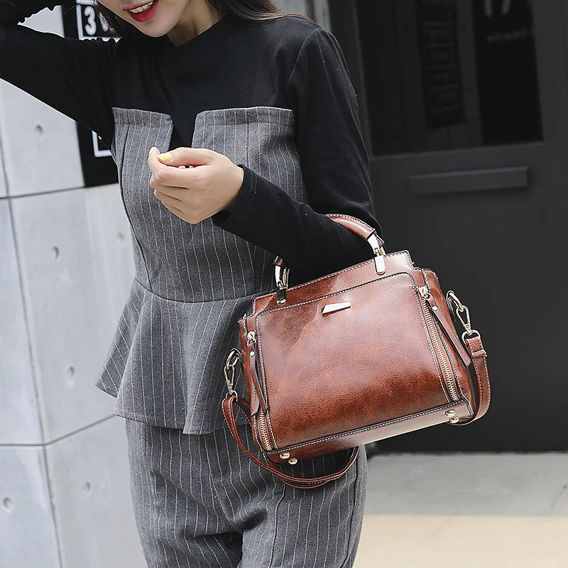 Mododiino винтажная женская сумка через плечо из искусственной кожи с металлической