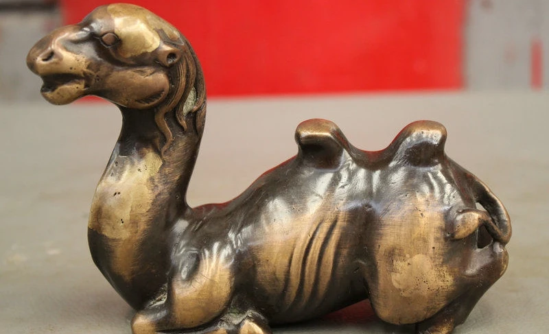 5 &quotКитайский Дворец Королевский Чистая Бронза Медь Верблюд Ламы Ручка Стойки