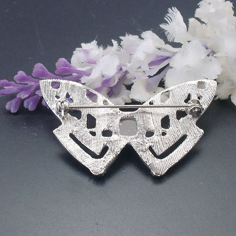 Женская Брошь бабочка в стиле Одри Хепберн синяя брошь с кристаллами стразы: