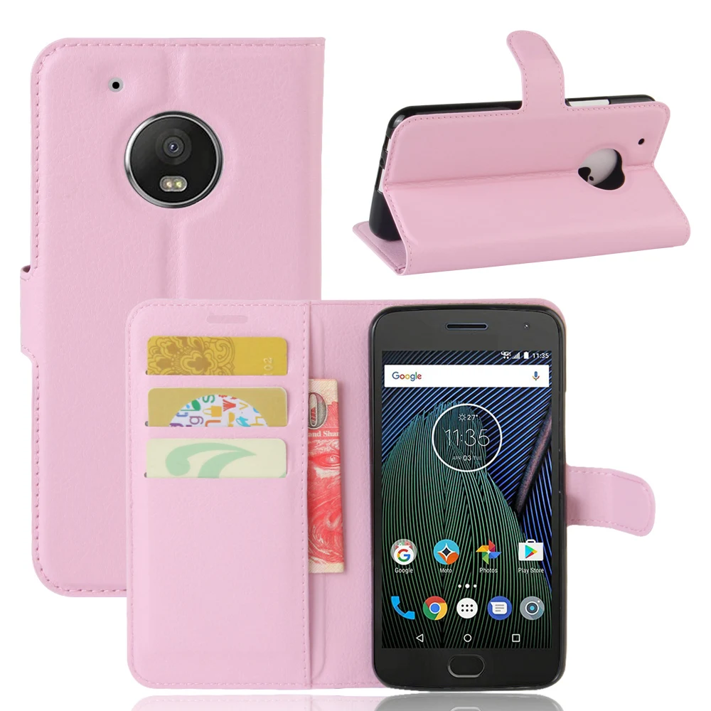 Флип чехол бумажник для мото G5 Роскошные cardslot кожаный MOTO крышка Бесплатная