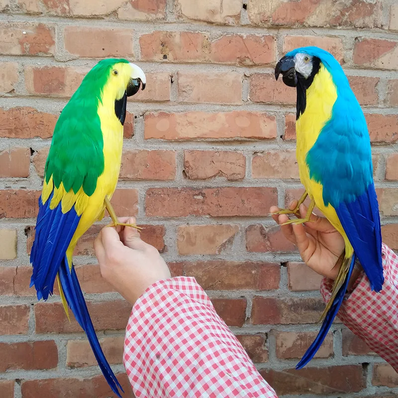 Большой 43 см искусственная птица пена и красочные перья попугай большой Жесткая