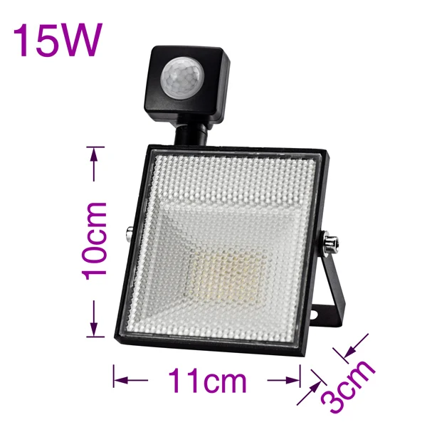 15W Motion Sens Для студийной фотосъемки Светодиодный прожектор светильник поиск светильник 15 Вт 30 Вт 45 Вт 60 Вт движения PIR Сенсор лампа 220 Наводнение светильник Водонепроницаемый открытый светильник ing WallLamp - Испускаемый цвет: 15W Motion Sens