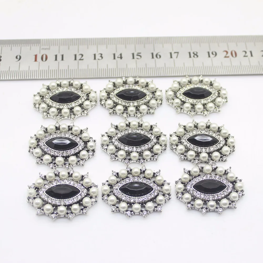 Пуговицы для украшения одежды овальные Стразы плоские 32 мм 10 шт. | Дом и сад