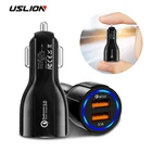 Автомобильное зарядное устройство с двумя USB-портами, быстрая зарядка 3,0 Для Xiaomi 9 Huawei P30 Pro для iPhone XS 8 Samsung, адаптер, зарядное устройство для телефона