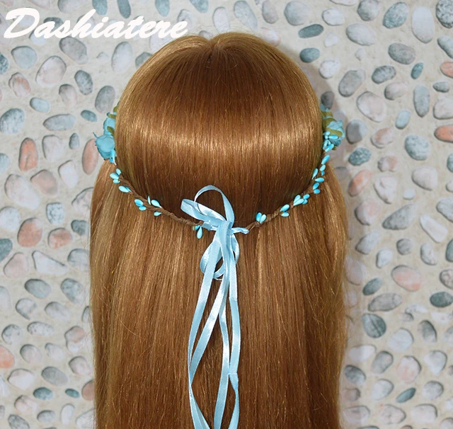 Повязка на голову женская с розами повязка лентой Русалка из ротанга в сельском