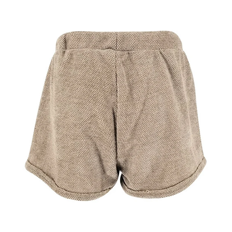 Женские хлопковые льняные шорты однотонные свободные со шнуровкой на талии