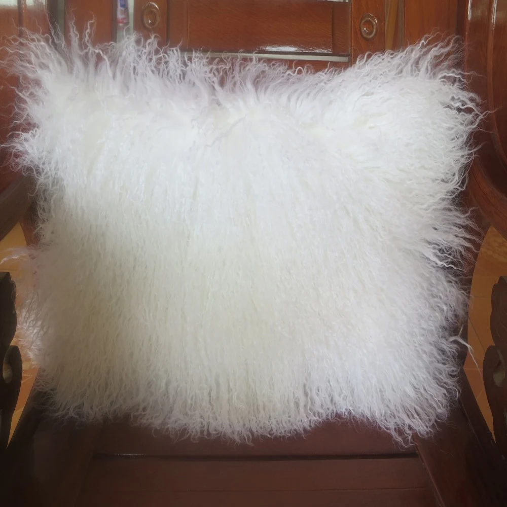 Наволочка из монгольского меха двусторонняя 16x16 дюймов|cover cushion|cushion covers for sofacushion