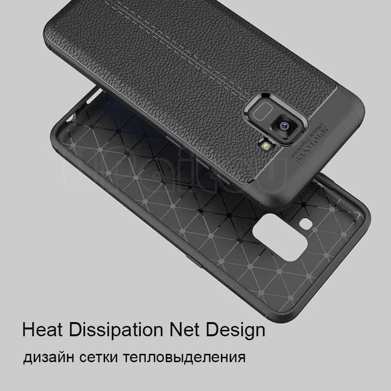 UPaitou Мягкий чехол из ТПУ для Samsung Galaxy A7 2018 кожаный с текстурой силиконовый