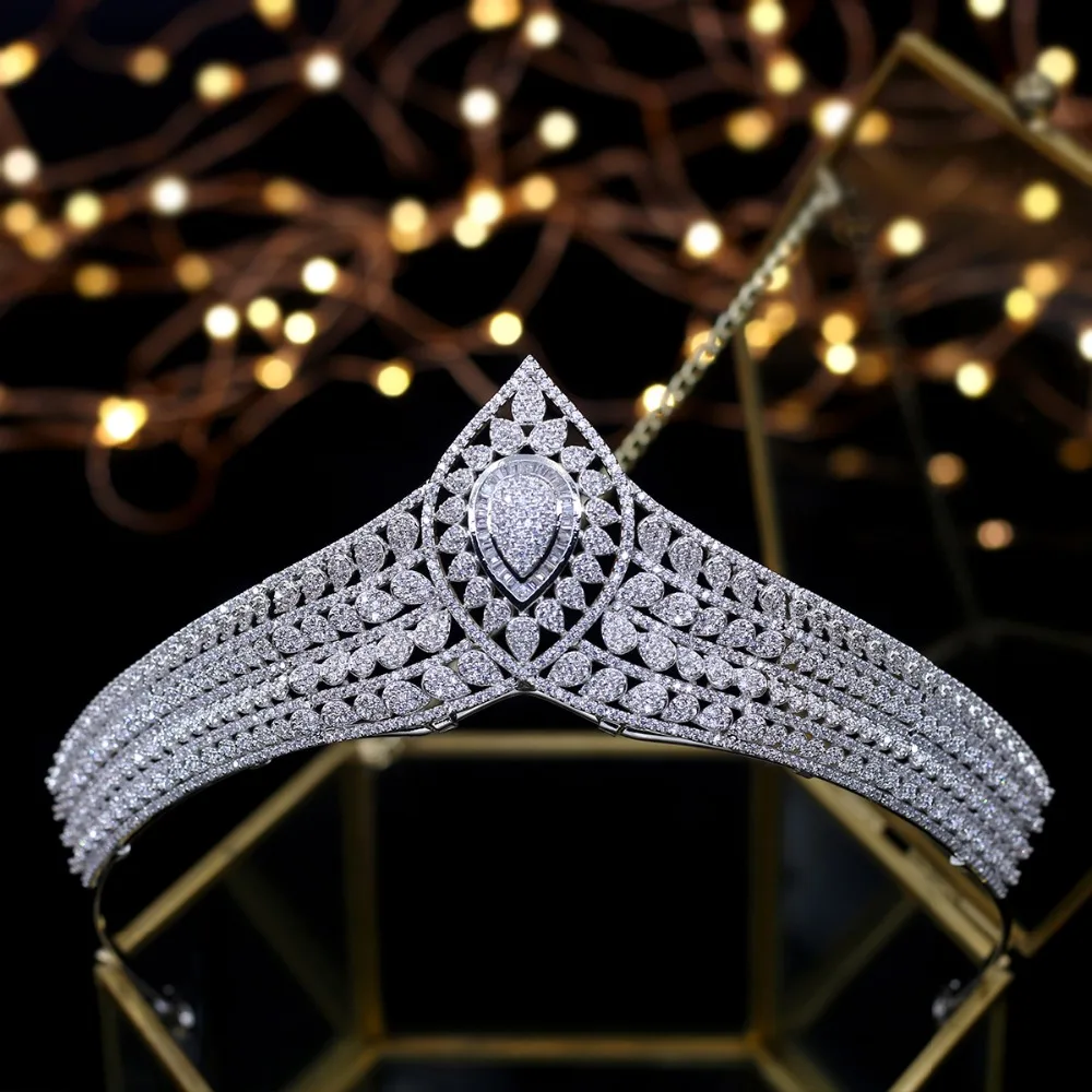Свадебные тиары с кристаллами Asnora Loyal Cirzon Tiaras свадебные аксессуары для волос